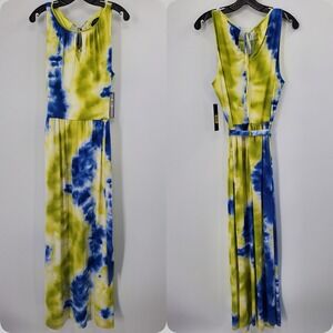 Women's Tahari Lime Lapis Maxi Dress Size 12 NEW A8